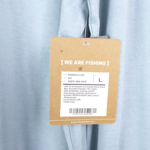 Grundens Shirt Mens SZ L Shorebreak Performance Long Sleeve Quick Dry Outdoors - Picture 5 of 16